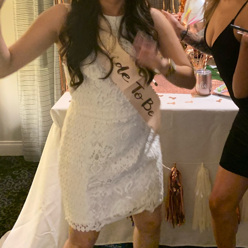 White laced dress